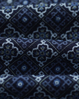 wax london men's Didcot - Blue Tile Print Short-Sleeve Shirt
