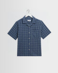 Didcot - Blue Tile Print Short-Sleeve Shirt