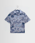 Didcot - Blue Watercolour Print Short-Sleeve Shirt
