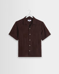 Didcot - Brown Flower Embroidered Short-Sleeve Shirt