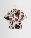 Didcot - Ecru And Multicolour Abstract Shapes Short-Sleeve Shirt