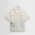 Didcot - Chemise à manches courtes brodée écrue et multicolore