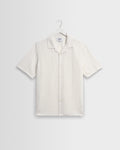 Didcot - Ecru Double-Weave Seersucker Short-Sleeve Shirt