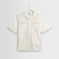 Didcot - Ecru Summer Applique Short-Sleeve Shirt