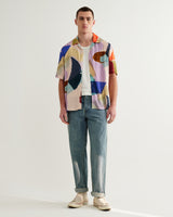 wax london men's Didcot - Multicolour Painted Shapes Short-Sleeve Shirt
