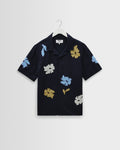 Didcot - Navy And Multicolour Floral Applique Short-Sleeve Shirt