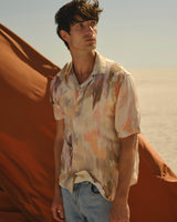 wax london men's Didcot - Pastel And Multicolour Floral Short-Sleeve Shirt