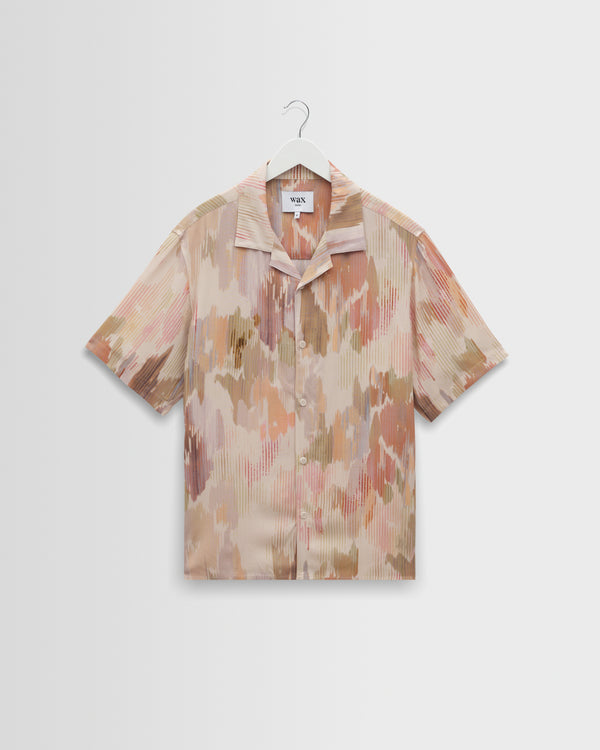 wax london men's Didcot - Pastel And Multicolour Floral Short-Sleeve Shirt