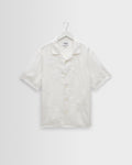 Didcot - White Flower Embroidered Short-Sleeve Shirt