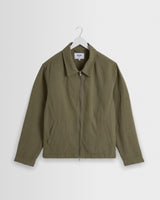 wax london men's Eldon - Khaki Crinkle Cotton-Linen Jacket