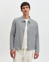 wax london men's Eldon - Light Blue Herringbone Cotton Jacket