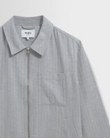 wax london men's Eldon - Light Blue Herringbone Cotton Jacket