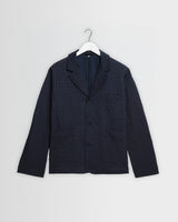 wax london men's Exmouth - Navy Dobby Cotton Blazer