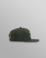 wax london men's Farrell - Dark Green Cotton Trucker Cap