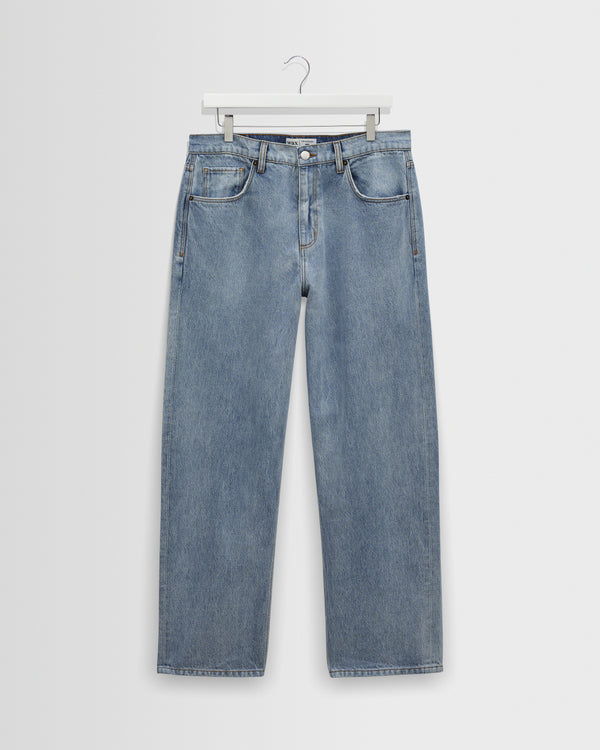 wax london men's Felix - Light Blue Wash Loose Fit Denim Jeans