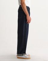 wax london men's Felix - Rinse Wash Japanese Selvedge Loose Fit Denim Jeans