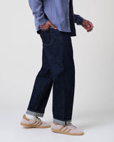 wax london men's Felix - Rinse Wash Selvedge Loose Fit Denim Jeans