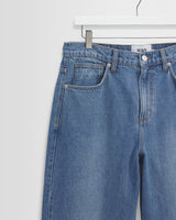 wax london men's Felix - Vintage Antique Blue Loose Fit Denim Jeans