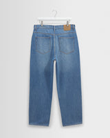 wax london men's Felix - Vintage Antique Blue Loose Fit Denim Jeans