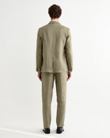 wax london men's Fintry - Khaki Linen Single-Breasted Blazer