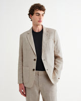 wax london men's Fintry - Natural Linen Single-Breasted Blazer