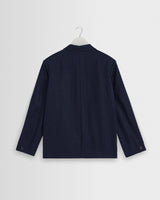 wax london men's Fintry - Navy Linen Single-Breasted Blazer