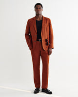 wax london men's Fintry - Rust Linen Single-Breasted Blazer