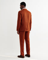 wax london men's Fintry - Rust Linen Single-Breasted Blazer