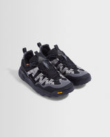 wax london men's Flower Mountain - Black Waterproof Suede And Technical Fabric Trainers