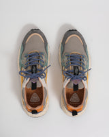 wax london men's Flower Mountain - Grey Green Suede And Nylon Yamano 3 Trainers