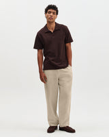 wax london men's Glencoe - Beige Washed Linen Loose Fit Trousers