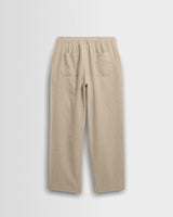 wax london men's Glencoe - Beige Washed Linen Loose Fit Trousers