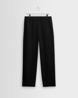 wax london men's Glencoe - Black Washed Linen Loose Fit Trousers