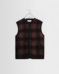 Gower - Red And Black Check Wool Gilet