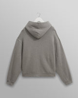 wax london men's Harris - Grey Embroidered Logo Loopback Cotton Hoodie