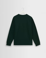 wax london men's Hayden - Bottle Green Textured Organic Cotton Long Sleeve T-Shirt