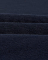 wax london men's Hayden - Navy Textured Organic Cotton Long Sleeve T-Shirt