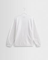wax london men's Hayden - White Textured Organic Cotton Long Sleeve T-Shirt