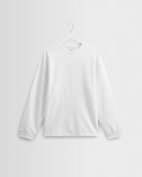 wax london men's Hayden - White Textured Organic Cotton Long Sleeve T-Shirt