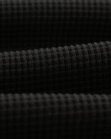 wax london men's Hays - Black Structured Waffle Overshirt