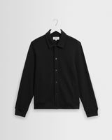wax london men's Hays - Black Structured Waffle Overshirt