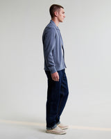wax london men's Hays - Mid Blue Structured Waffle Overshirt
