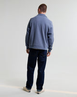 wax london men's Hays - Mid Blue Structured Waffle Overshirt