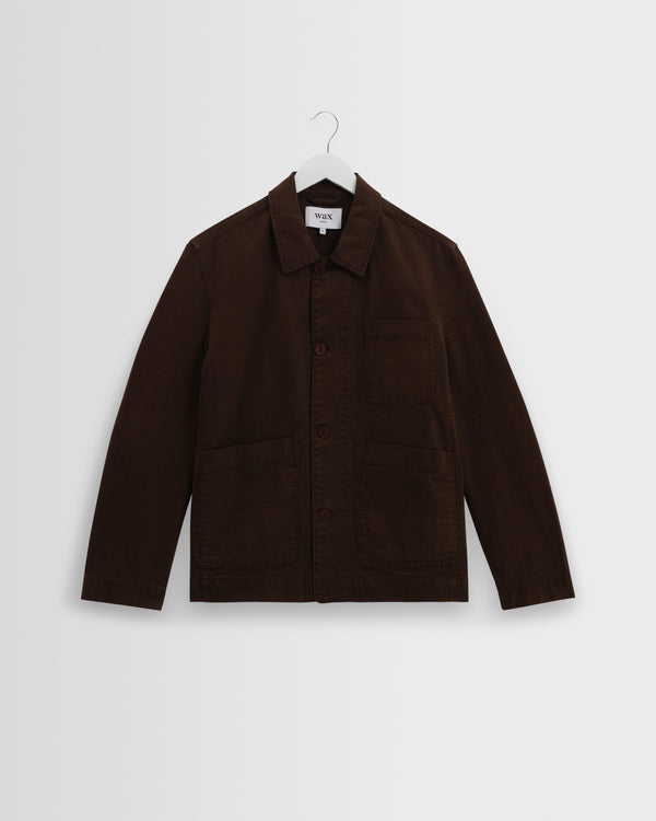 wax london men's Healey - Brown Organic Cotton Chore Jacket