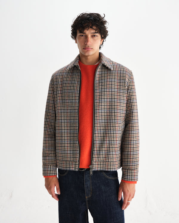 wax london men's Heath - Natural Houndstooth Check Jacket