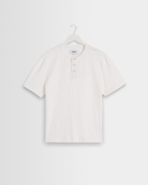 Hill - Off White Slub Organic Cotton Henley T-Shirt
