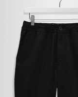 wax london men's Hyde - Black Organic Cotton Twill Straight Fit Trousers