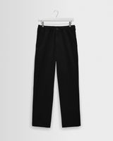 wax london men's Hyde - Black Organic Cotton Twill Straight Fit Trousers