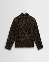 wax london men's Iggy - Black And Khaki Chenille Jacquard Jacket