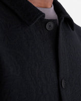 wax london men's Iggy - Navy And Black Tonal Jacquard Jacket